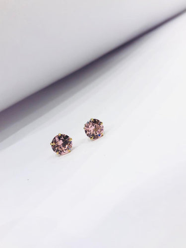 Pink Gem Stone Earrings